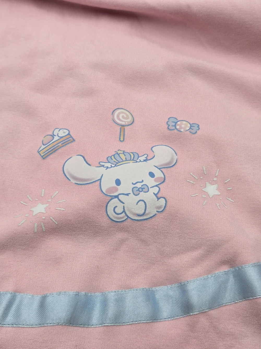 Sanrio Cinnamoroll Pink Pinafore Skirt Dress Blue Trim Size Small Kawaii